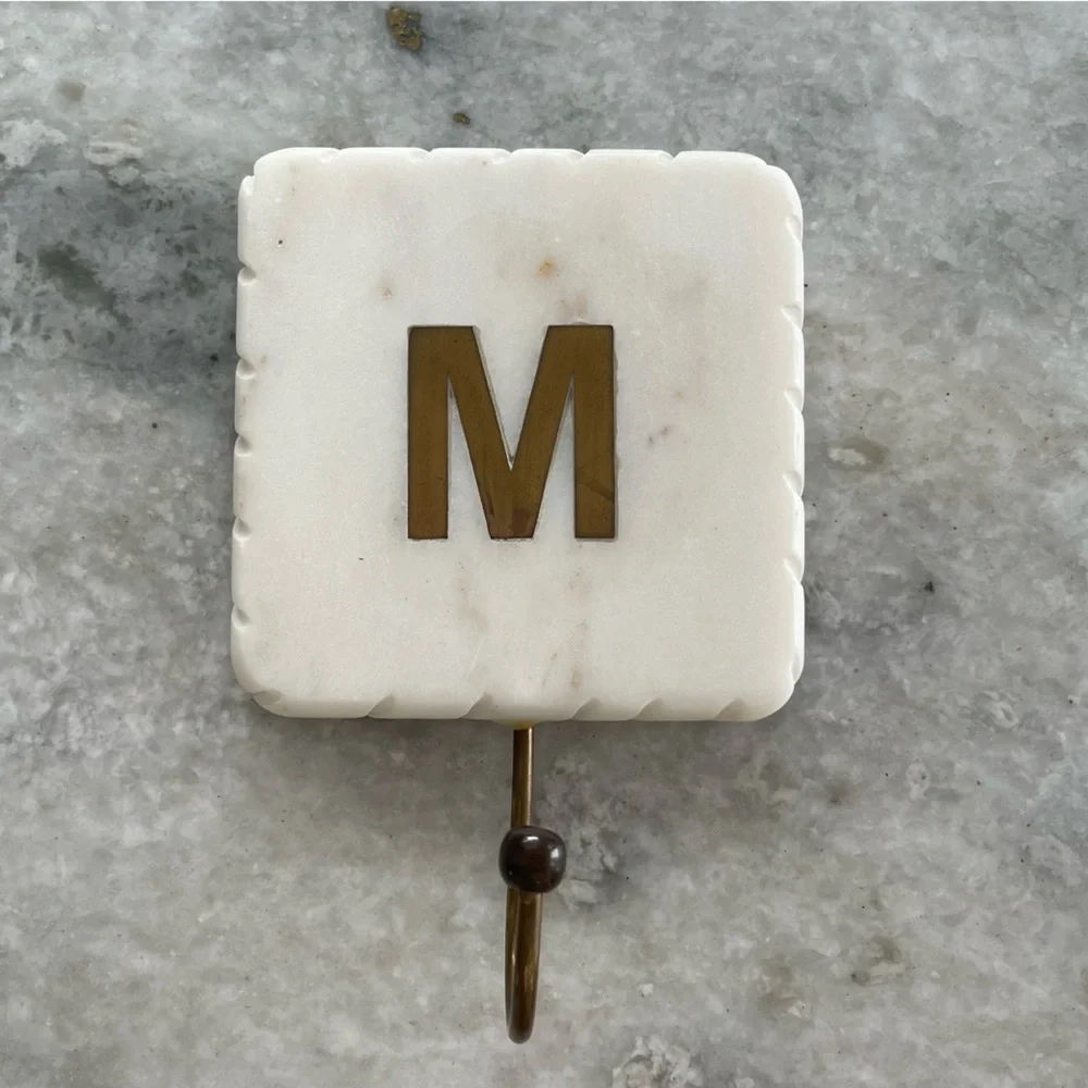 Marble & Brass “M” Wall Hook